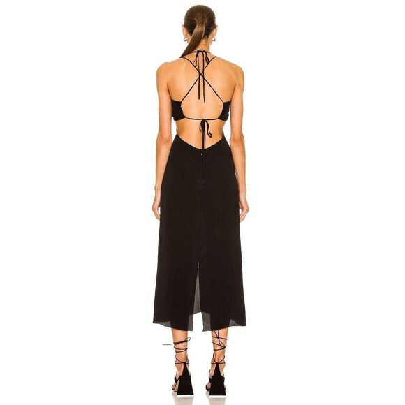 JOHANNA ORTIZ Unapologetically Beautiful Ankle Dress silk in black US6 - Picture 3 of 4